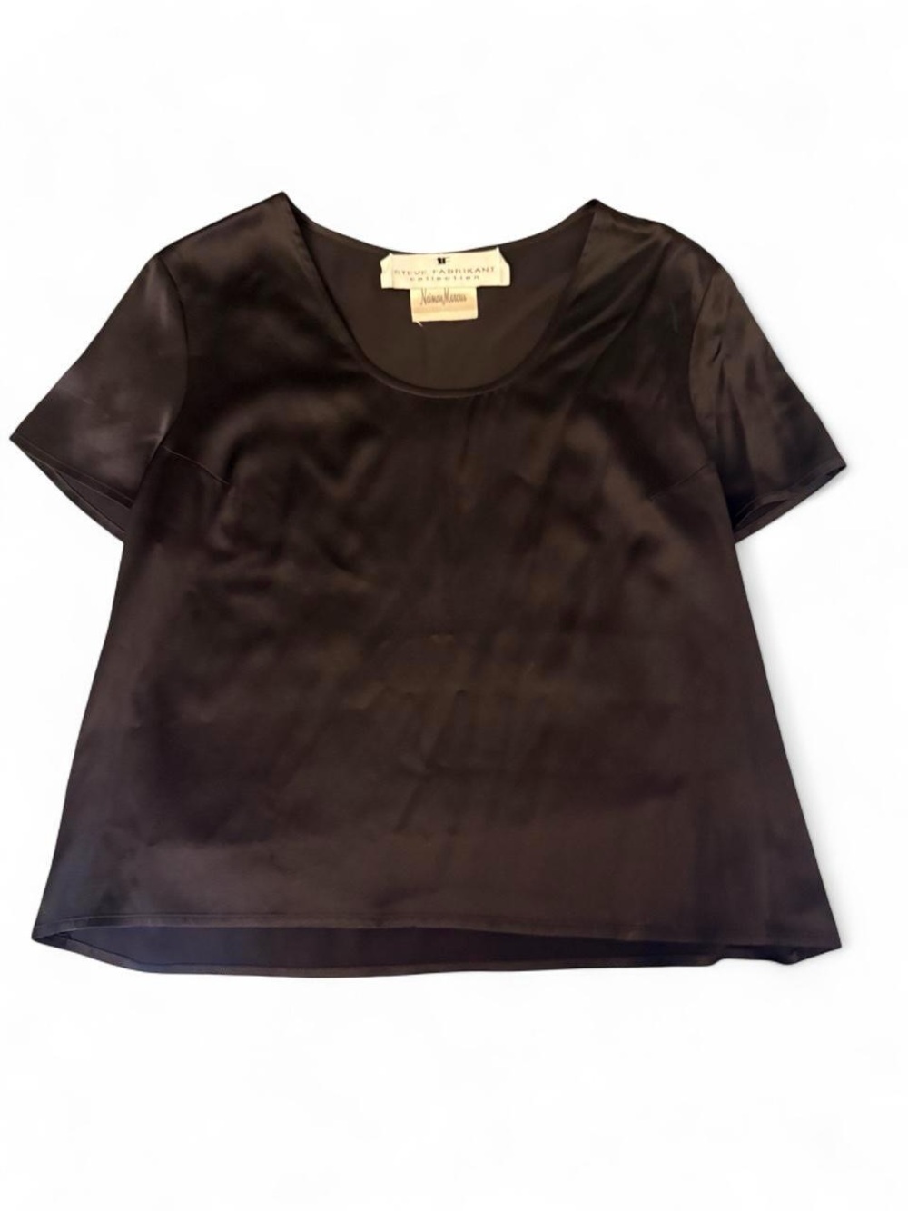 Neiman Marcus Steve Fabrikant Collection Black Silk Top Medium